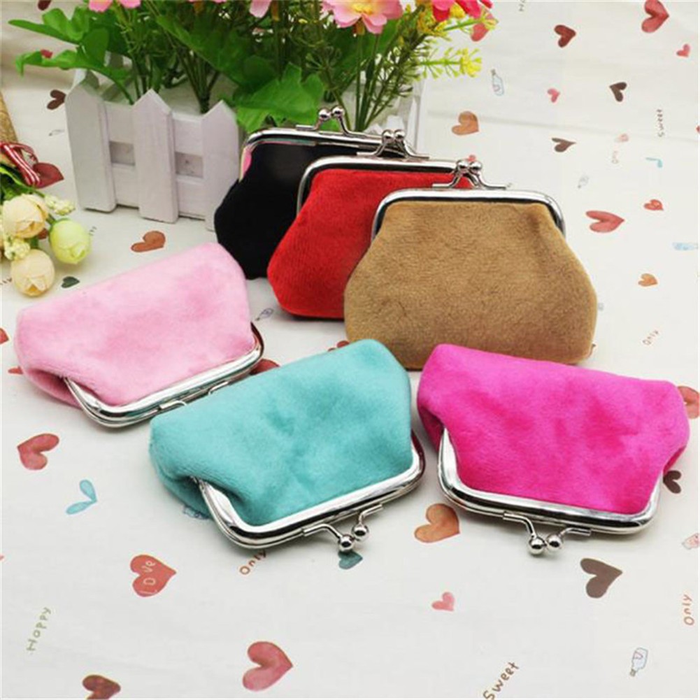 Women Corduroy Small Wallet Coin Purse Clutch Handbag Bag Girls Card Holder Keychain Bag Sanitary Napkins Travel Makeup Bag