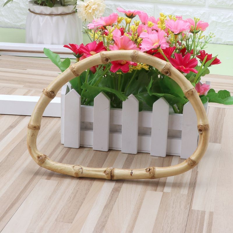 New 1pc D Shape Bamboo Bag Handle For Handmade Hand DIY Tote Purse Frame Making Bag Hanger Accessories Parts