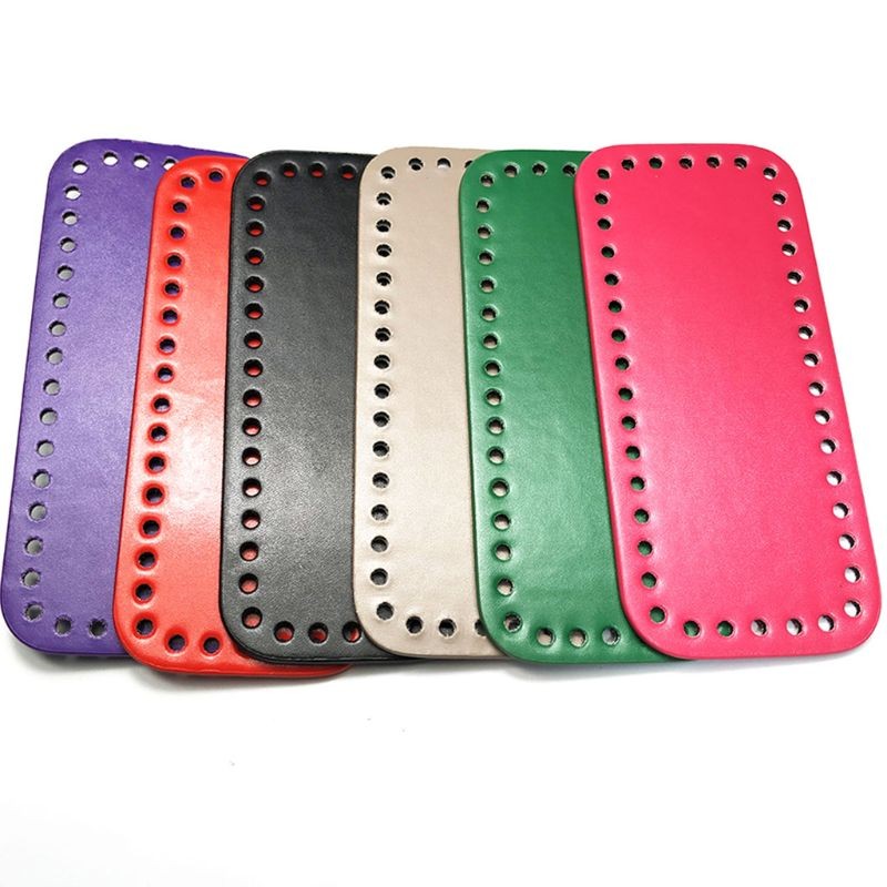 1PC PU Leather Bottom Shaper Pad Base with Pre-Drilled Holes for Knitting Purse Handbag DIY Replacement Shoulder Bag Accessory
