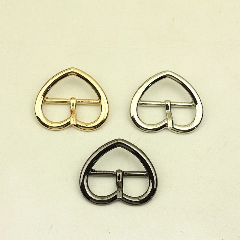 20pcs ID30mm Fashion Metal Heart Pin Buckles Strap Belt Adjust Adjuster Clasp Hook DIY Clothes Shoes Decoration Buckle