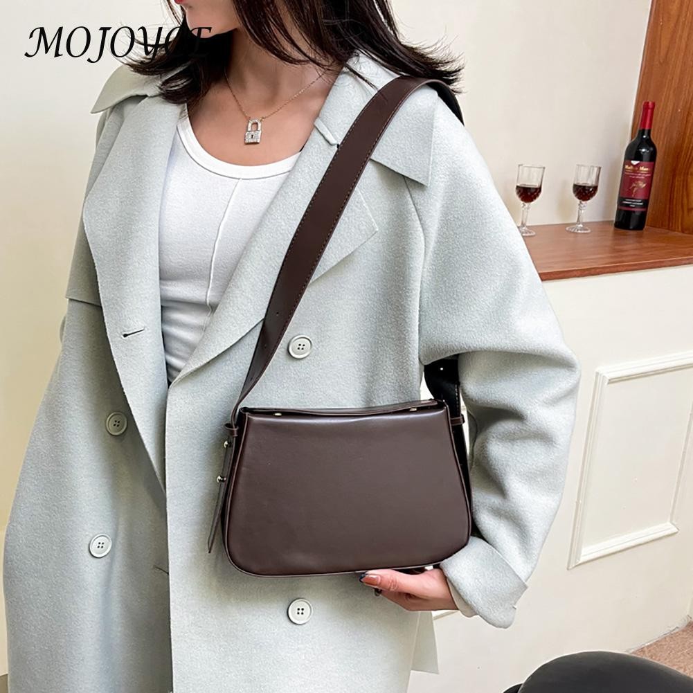 Fashion PU Women Underarm Bags Solid Color Ladies Shoulder Bag Lady Clutch Quality PU Leather Luxury Simple Shoulder Bag