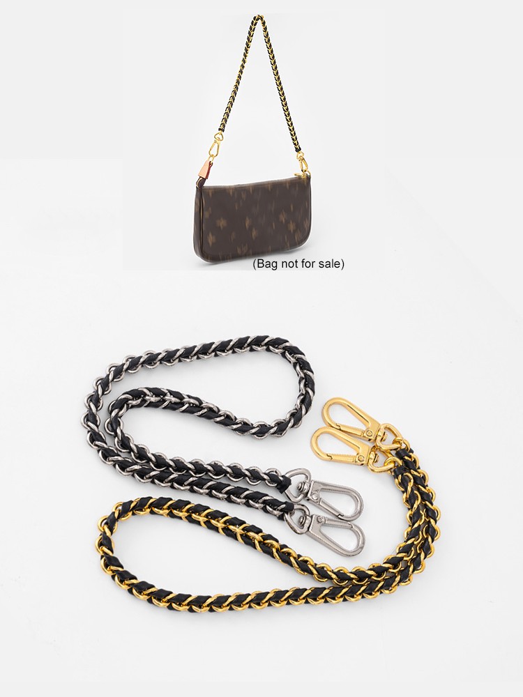 Solid Quality DIY Metal Bag Belts Bag Chains Handbag Shoulder Bags Straps Buckle Handle Black Gold Strap Accessories for Bags