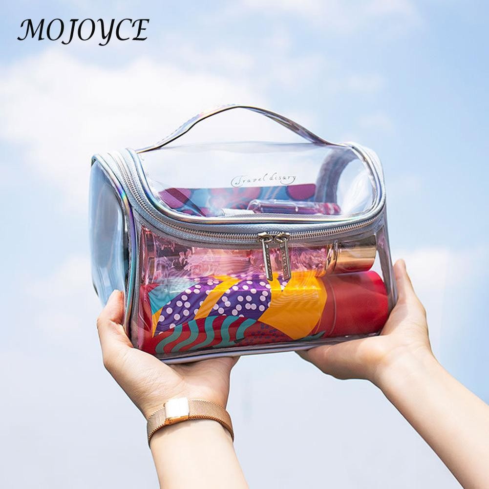 Net red transparent simple waterproof large capacity fitness wash bath bag cosmetic bag summer beach bags trend for women 2022