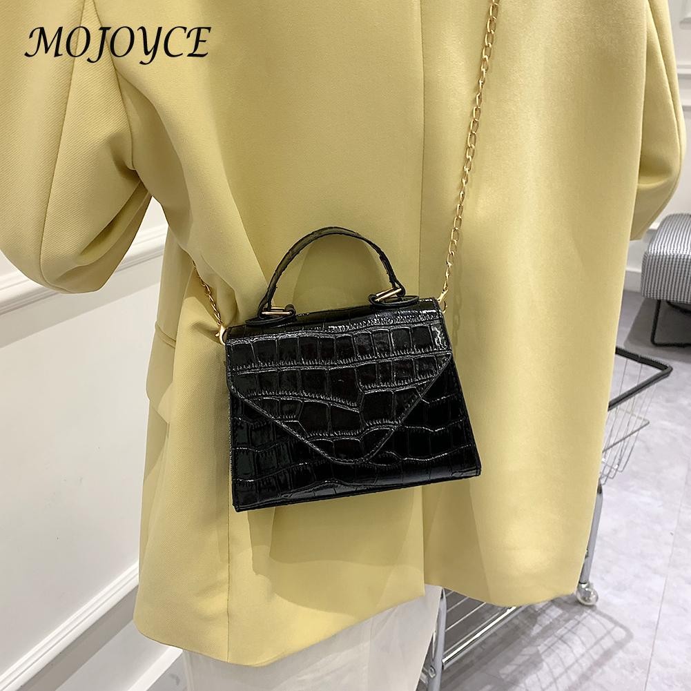 PU Crocodile Pattern Shoulder Crossbody Bag Tote Small Lady Messenger Clutch Bag for Women Men Business Travel