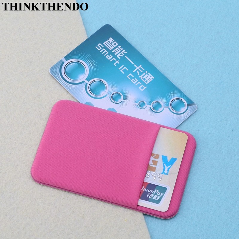 Mobile Phone Wallet Credit Card Holder Pocket Stick On Flexible Adhesive Tool