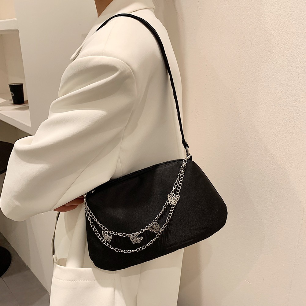Fashion Women Zipper Crescent Shoulder Bags Casual Zipper Messenger Bag for Ladies Outdoor Shopping