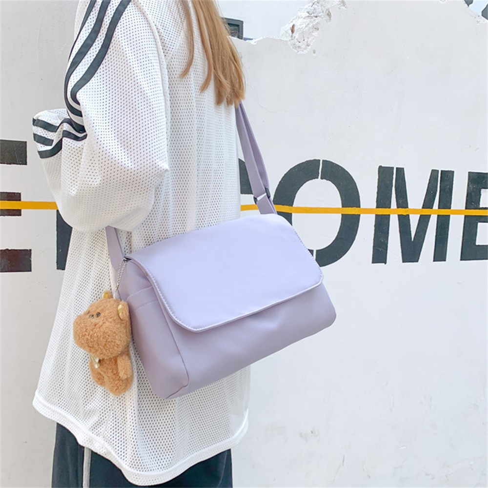 New Solid Color Ladies Shoulder Bag 2022 Fashion High Quality Nylon Women Messenger Bags Large Capacity Student Bag Bolso Mujer