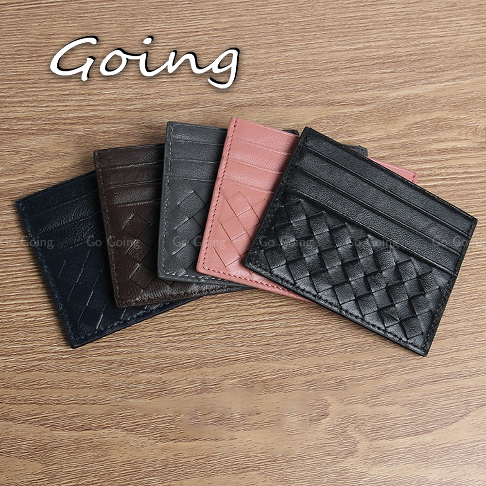 Go Go 100% Leather Credit Card Ultra-thin Brand Business Card Multiple Card Slots Simple Fashion Women Card Bag