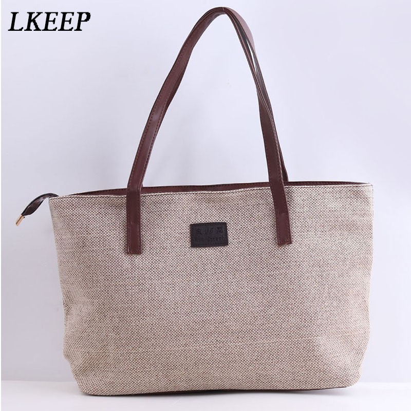 Canvas Women Bag Large Capacity Women Shoulder Bag Female Casual Bags Appliques Portable Shopping Bag Lady Casual Handbag