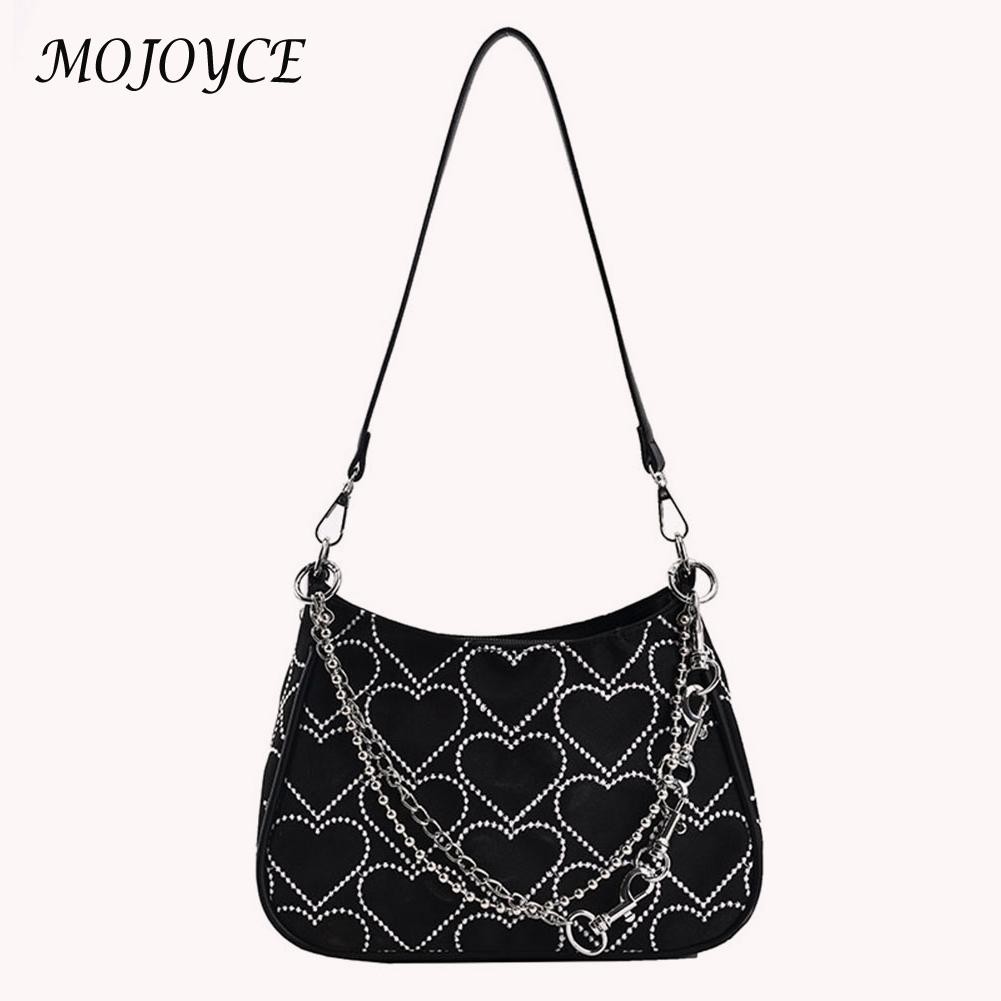 Hearts Women Underarm Bag Fashion Chain Shoulder Bag Handbag Female Casual Tote for Women Girls Birthday Gift