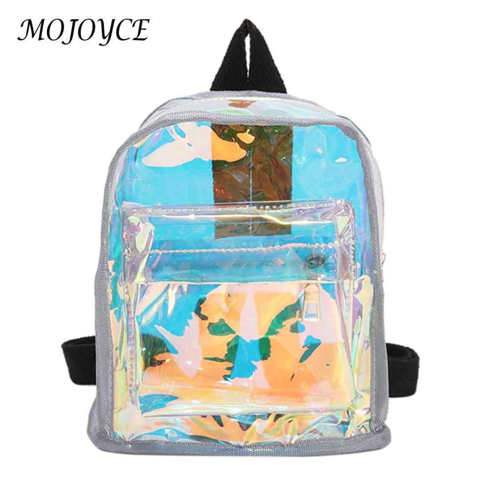 1PC Fashion Backpack Transparent PVC Cute Kids School Bag For Girls Student Bookbag Summer Beach Streetwear Bag