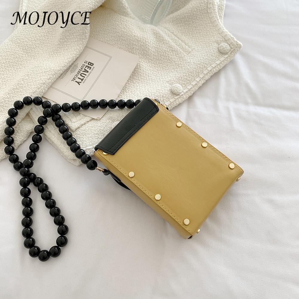 Fashion Heart Flap Bead Strap Shoulder Bag for Women PU Leather Female Bags for Ladies Women Outdoor Shopping