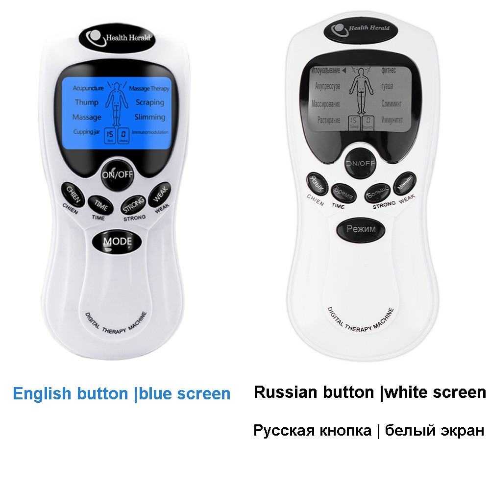 8-Mode Electric Tens Muscle Stimulator Ems Acupuncture Facial Body Massager Digital Therapy Herald Electric Massager