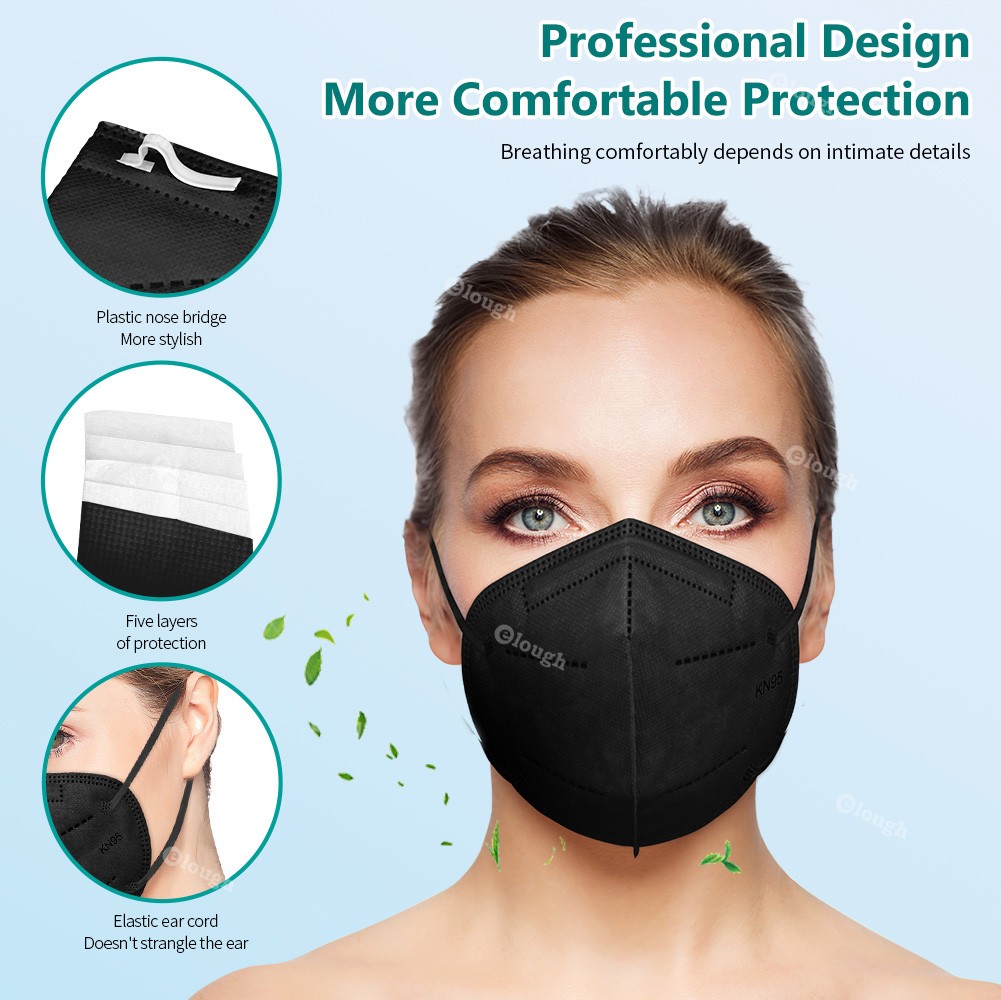 KN95 Mascarillas fpp2 mask homology adas europa 5 layer CE protection black face mask ffp2reuse zable Mascherina ffpp2