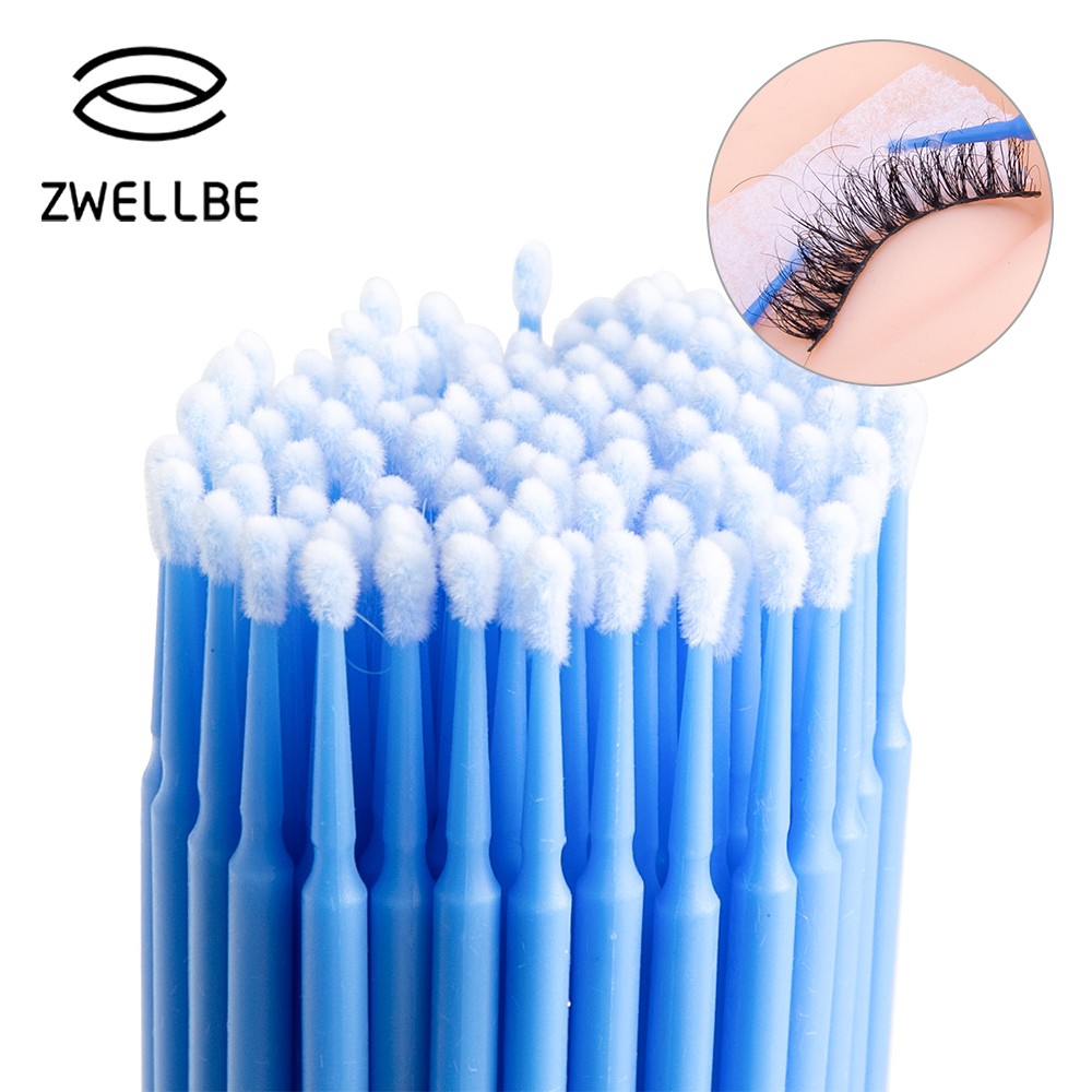 100pcs/bag Disposable Eyelashes Extension Individual Eyelashes Lash Removal Swab Micro Brush For Eyelash Extension Tools
