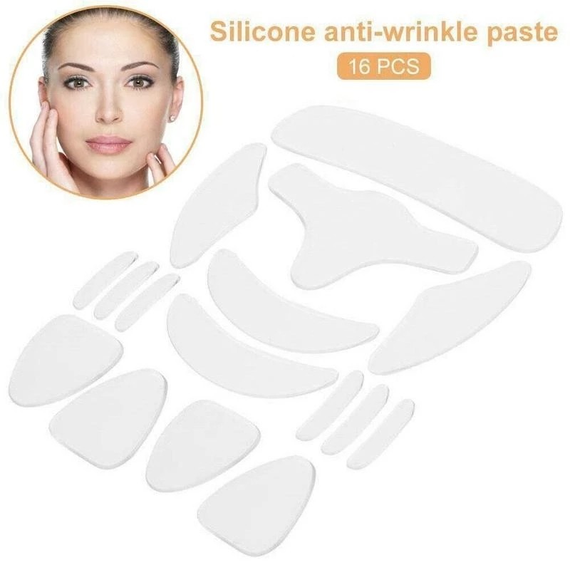 16pcs Reusable Silicone Patches Anti Rimmel Silicone Pads Wrinkle Removal Sticker Face Forehead Neck Eye Sticker Skin Care Patch