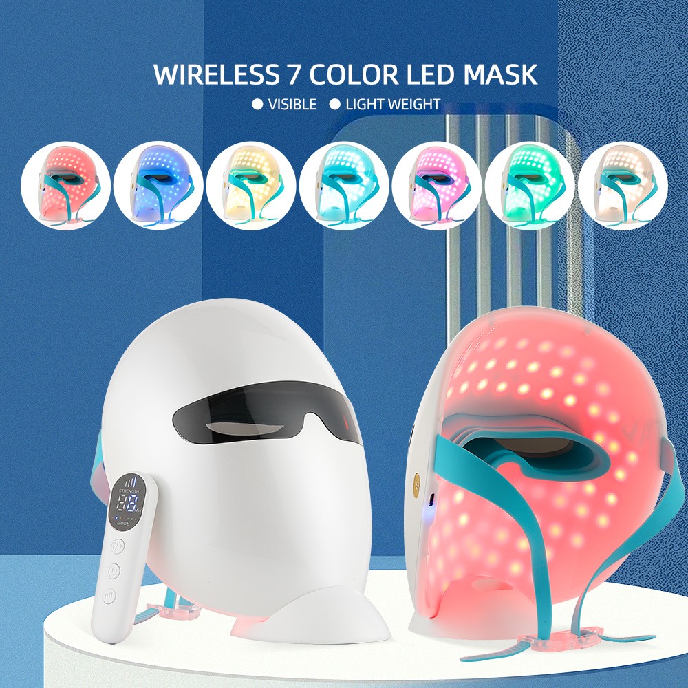 Foreverlily 7 Colors Light LED Photon Facial Mask Treatment Anti Acne Wrinkle Removal Skin Rejuvenation Face Skin Care Beauty Mask