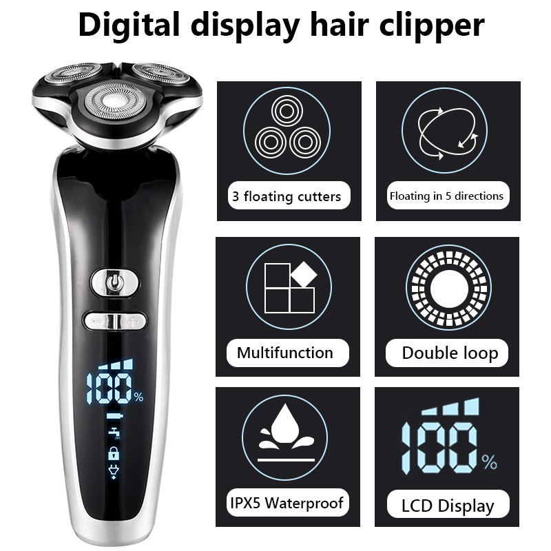 New Electric Shaver for Men 4D Electric Beard Trimmer USB Rechargeable Professional Hair Trimmer Hair Clipper Razor Adult for Men