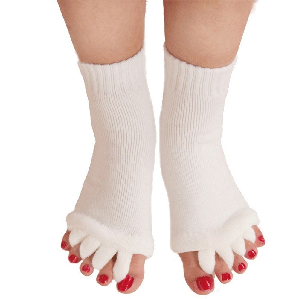 1 Pair Five Toes Separators Foot Sock Hallux Valgus Corrector Bunion Adjuster Foot Care Alignment Straightener Socks