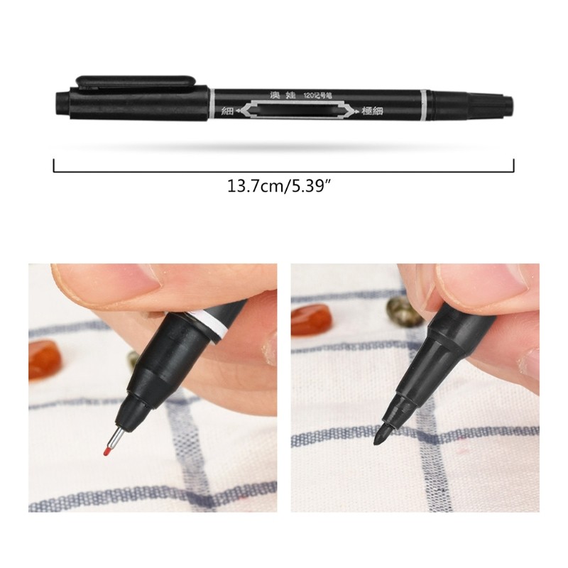 3pcs Leather Tattoo Marker Screed Dual Tip Permanent Tattoo Piercing Pen Tool Body Art Supply