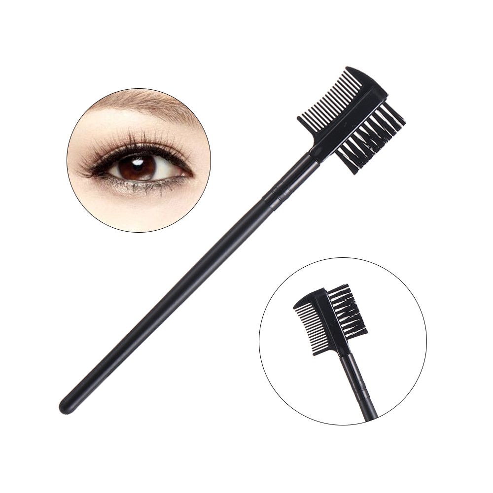 2 in1 Dual Purpose Eyelash Comb Pink Black Eyelash Eyebrow Brush Comb Professional Eye Makeup Tool Eyelash Extension Tool