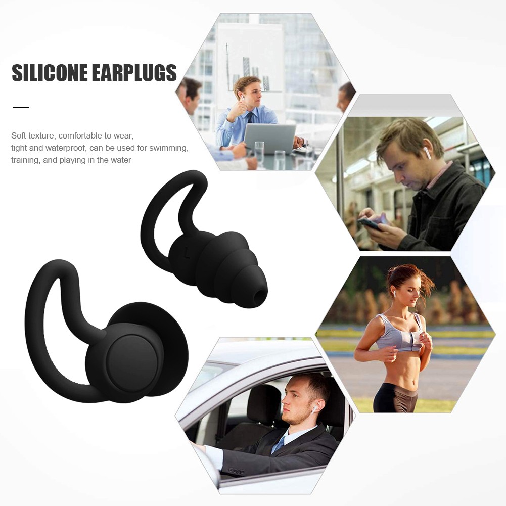 Silicone Sleep Ear Plugs Sound Insulation Ear Protection Earplugs Anti-noise Plugs For Travel Soft Silicone Noise Reduction