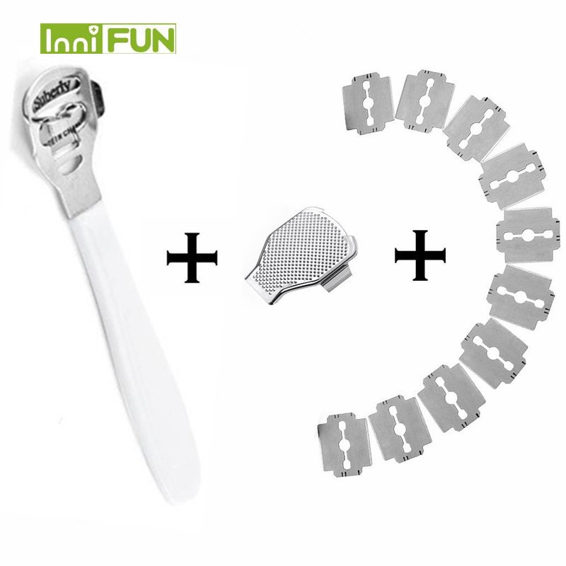 New Peach Wood Foot Skin Shaver Corn Cuticle Cutter Remover Rasp Pedicure File Foot Callus 10 Blades Foot Care Tool