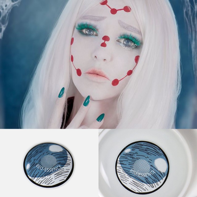 Bio-essence 1 Pair Cosplay Color Contact Lenses Nezuko Cosplay Anime Eye Contacts Pink Lenses Demon Slayer Cosplay Lenses