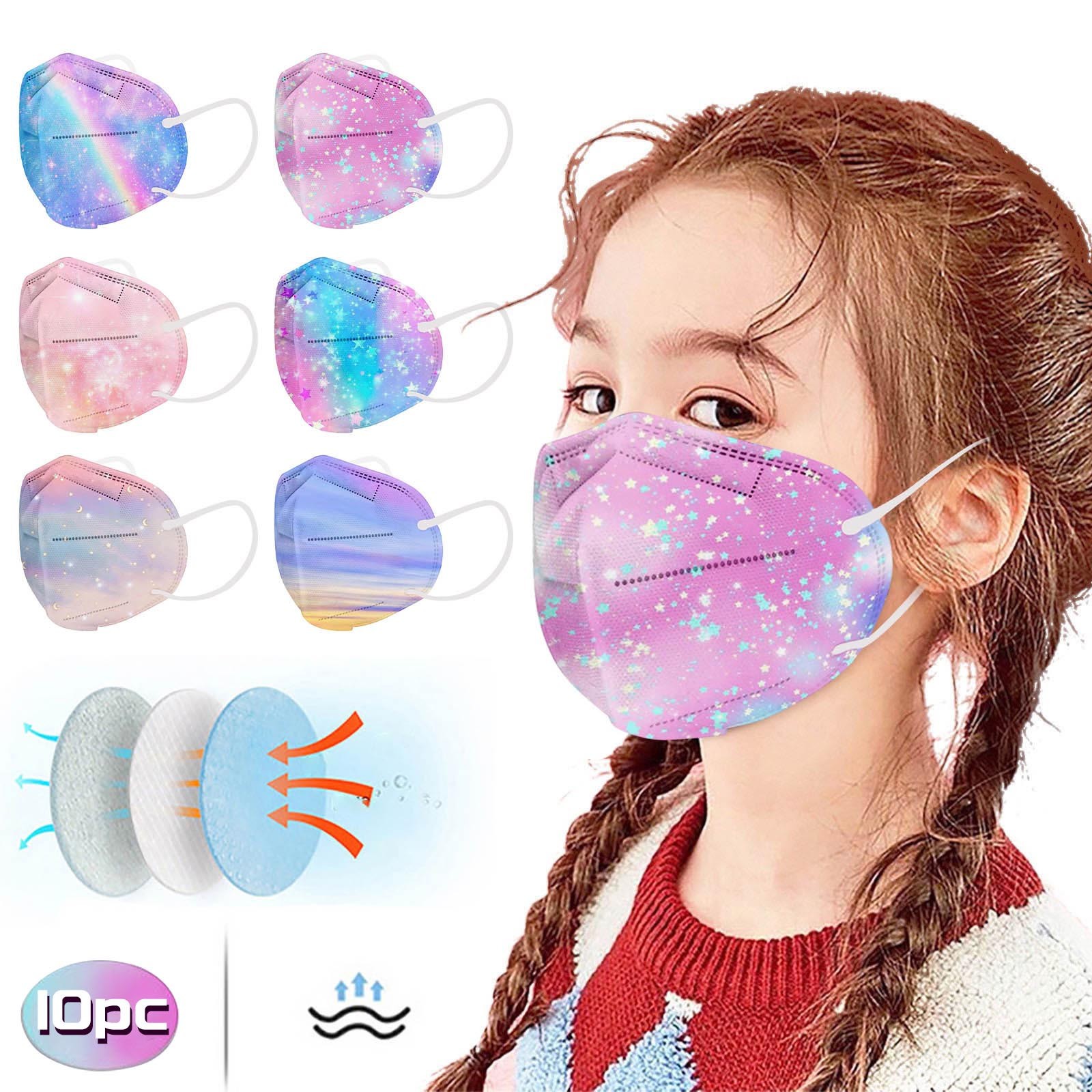 11 styles KN95 face mask 10pcs 5 layers starry sky tie-dye printed mascarillas fpp2 adult mask for kids FFP2 CE mask PM2.5