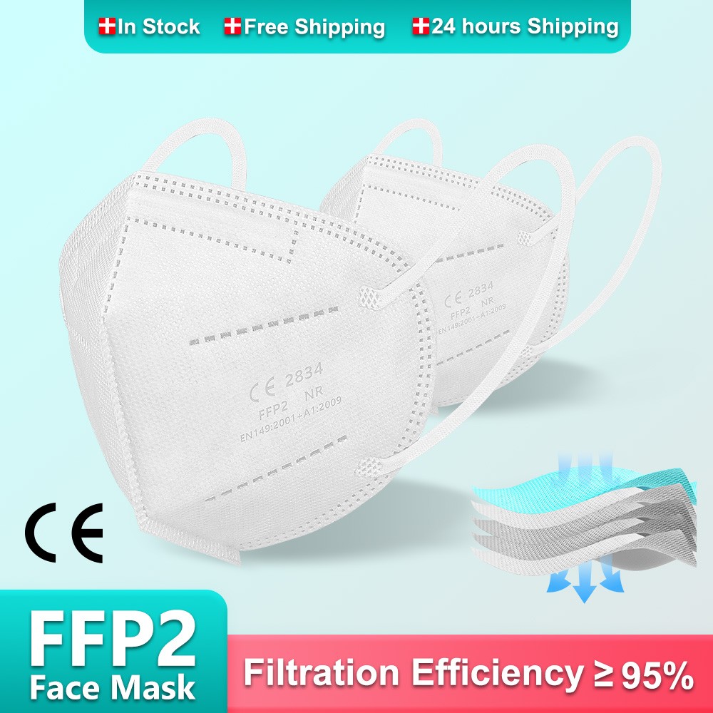 قناع FFP2 10/50/100 PCS KN95 أقنعة الكبار FFP2mask 5 رقائق Mascarillas FPP2 قناع الوجه الاسود FFPP2 وافق قناع ffp 2