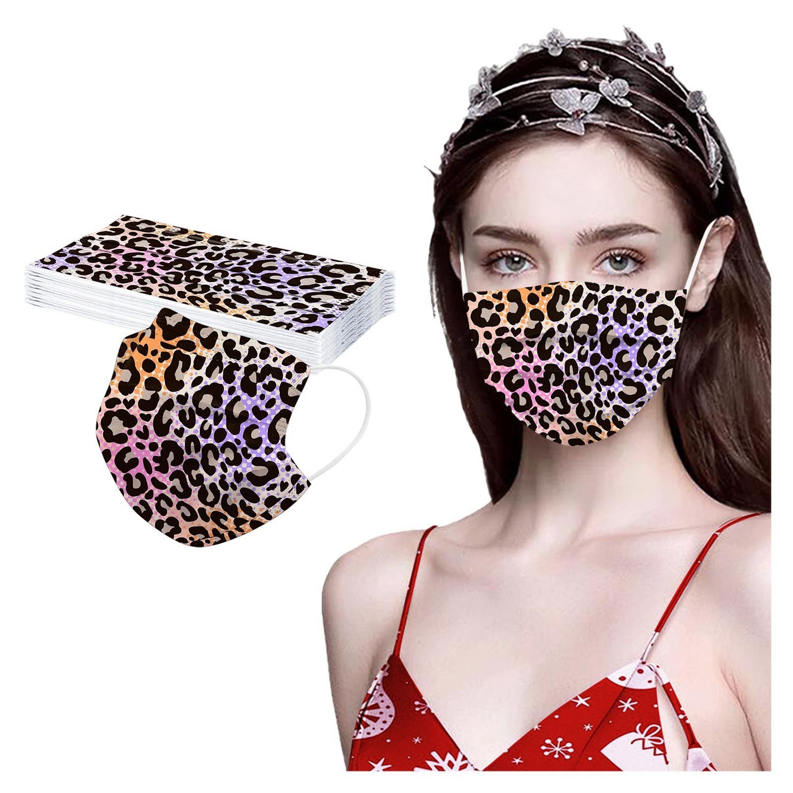 10pcs Unisex Adult Disposable Mask Leopard Fashion Printed Breathing Mask Outdoor Face Mask Mondkapjes mascarillas d7