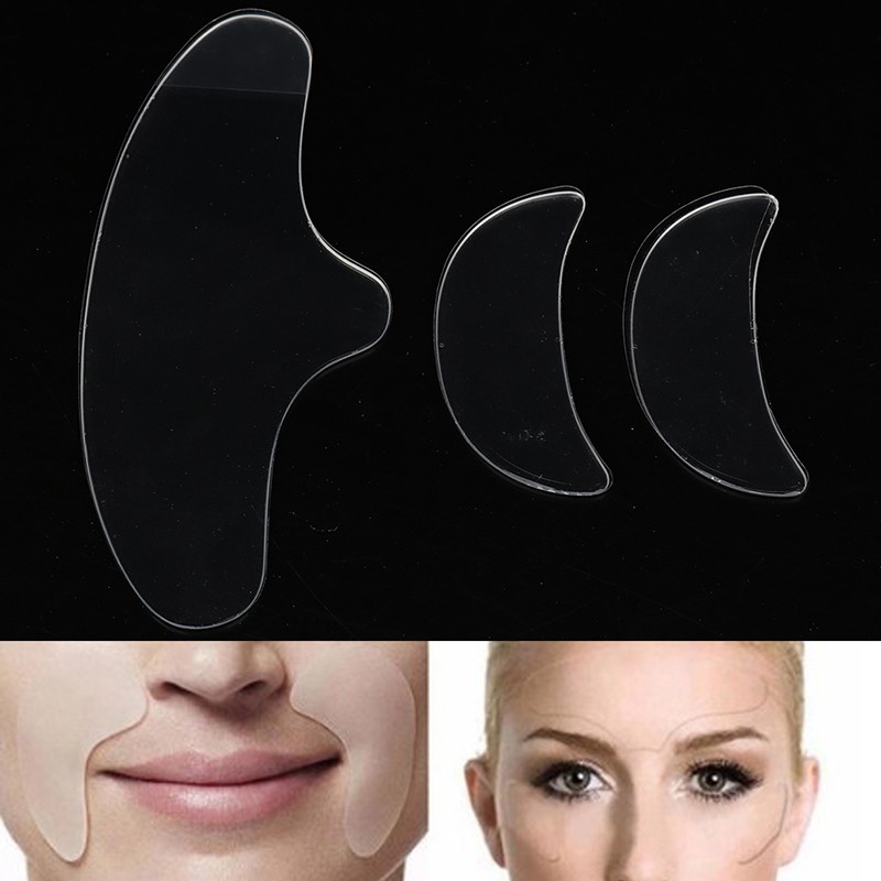 3pcs Anti Eye Forehead Invisible Anti Aging Face Pad Reusable Medical Grade Silicone Prevent Wrinkles Lines Correction