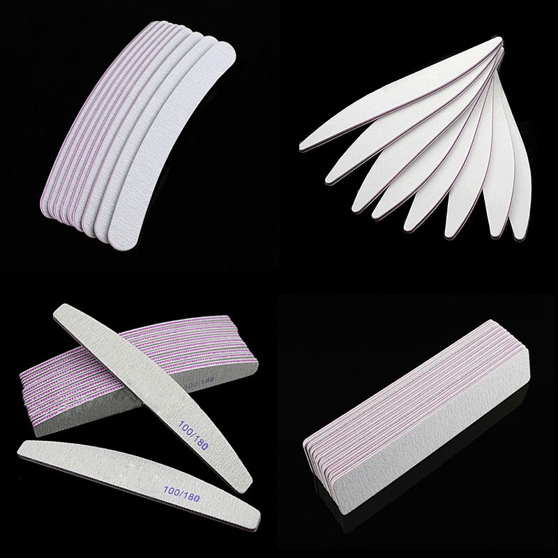 Nail File 100/180 Professional Sandpaper Set Nail File Sanding Buffer Block Nail Pedicure Manicure Polishing Tools