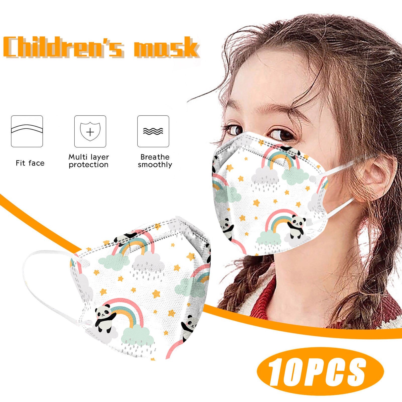 Mascarillas fpp2 mask 2-10 years old 5-layer rainbow Butterfly starry skys printed KN95 mask PM2.5 children FFP2 CE face mask