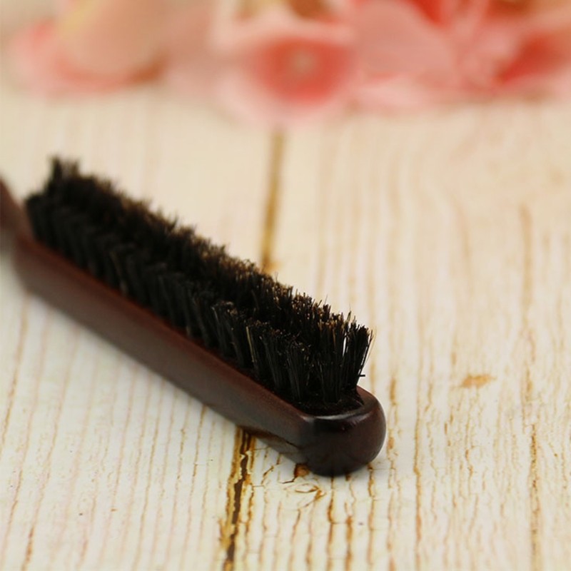 Hair Cleaning Brush, Natural Hair Comb With Wooden Back Handle And Boar Bristles