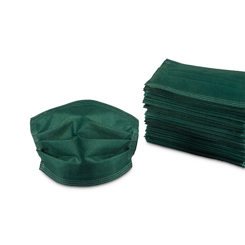 10/50pcs dark green 3ply face mask non woven face mask custom printing disposable face mask