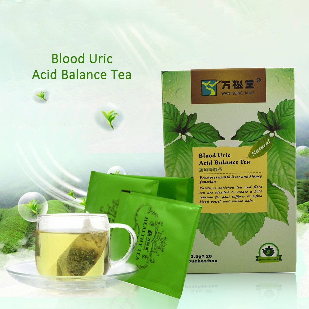 40pcs/2packs Natural Blood Uric Acid Balance Tea Gout Pain Relief Care Kidney Enhance Immune Health Care Tea