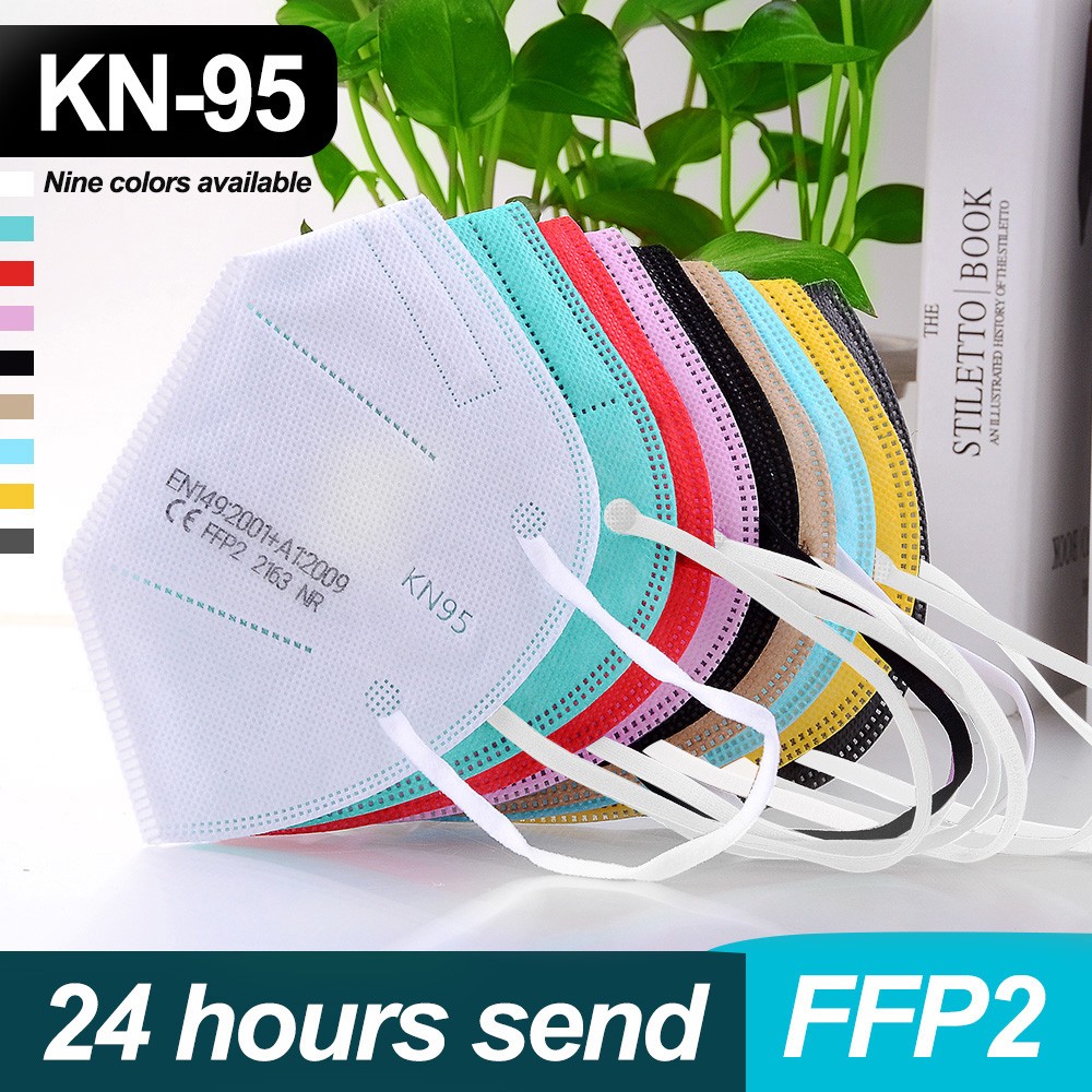 10-200 قطعة معتمد kn95 قناع fpp2 Mascarillas ffp2 homology ada ffp2fan 5 طبقات واقية أقنعة الوجه الأسود قناع جهاز التنفس