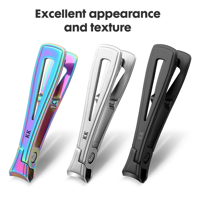 KK Nail Clipper Wide Jaw Opening Stainless Steel High Quality Manicure Tools Nano Glass File Pedicure Scissors Hand Foot Care