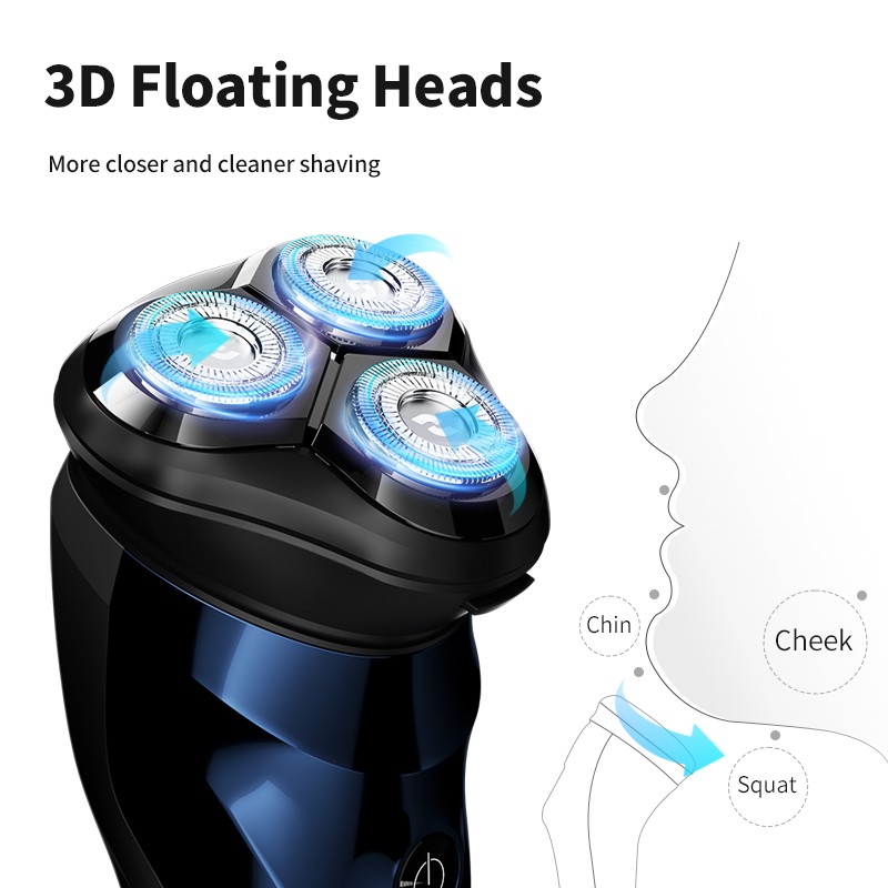 Electric Shaver 3D Floating Razor Rechargeable Shaver Wet Dry Dual-use Waterproof Fast Charging Men Beard Trimmer Tool