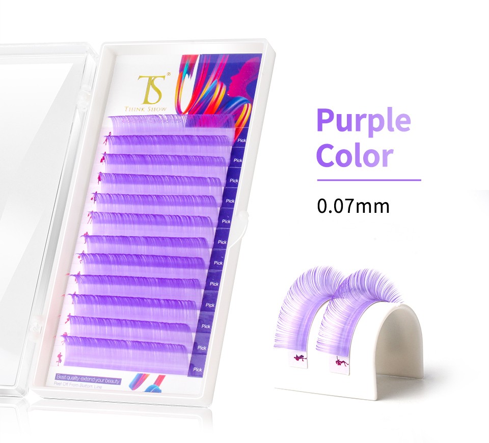 Thinkshow Gradient Multiple Different Colors Eyelash Extension Individual Faux Mink Ombre False Eye Colorful Lashes Makeup Tool