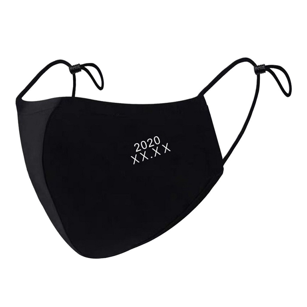 Reusable Cotton Face Mask with Ear Support, Adjustable, Washable, Adult, Black, Unisex