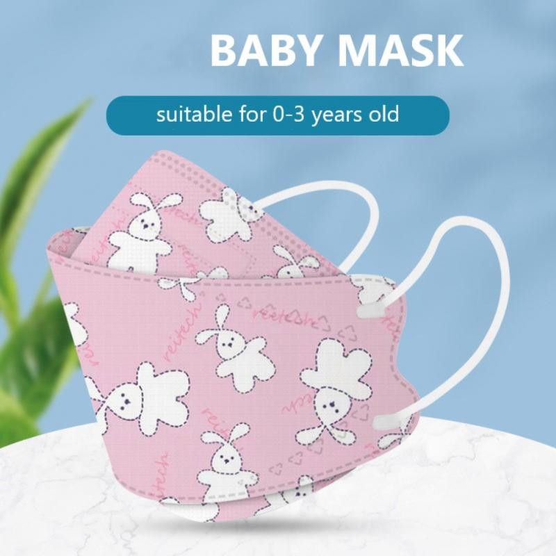 10pcs Baby Cartoon Disposable Mask 0-3 Years Children 4 Layers Protection Soft 3D Respirator Dust Masks 15 Colors