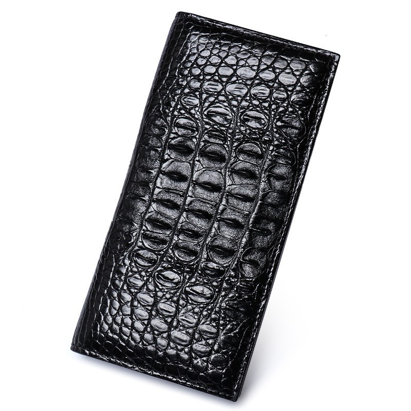 Genuine Crocodile Genuine Leather Wallet Men Black/Brown Business Card Holder Wallet for Men Long Wallet Quality Money Card Bag