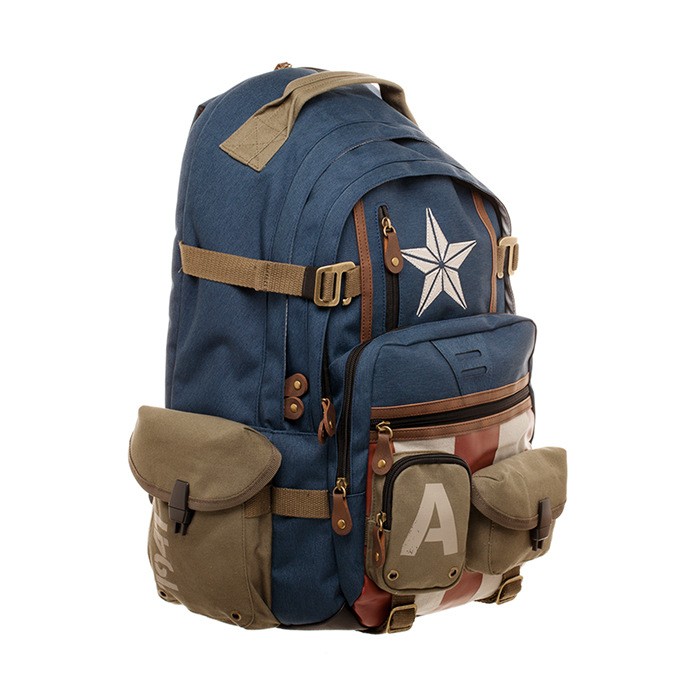 Disney Marvel Avengers Captain America Backpack Fashion Casual Student Computer Bag Travel Bag