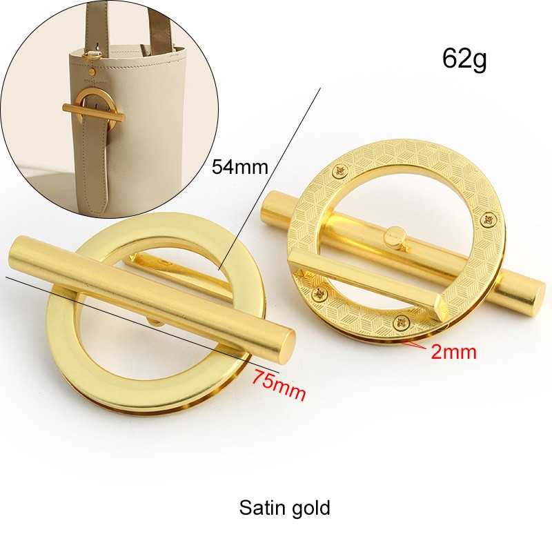 2-10-30 Pieces 38mm 1.5" Satin Gold Finished Handbag Shoulder Strap Adjust Round Decor Buckle Hanger