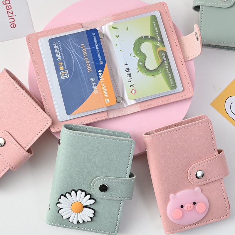 New Student Cute Meal Card Holder Wallet PU Leather Cartoon 26 Bit Card Case Holder School Men Women Credit Card Bag ID