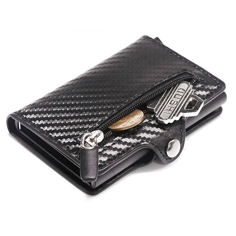 RFID Card Holder With Money Pocket Pop Up Wallet Blocking Slim Metal Bank Card Case Holds Men Slim Wallet Credit Card Holder