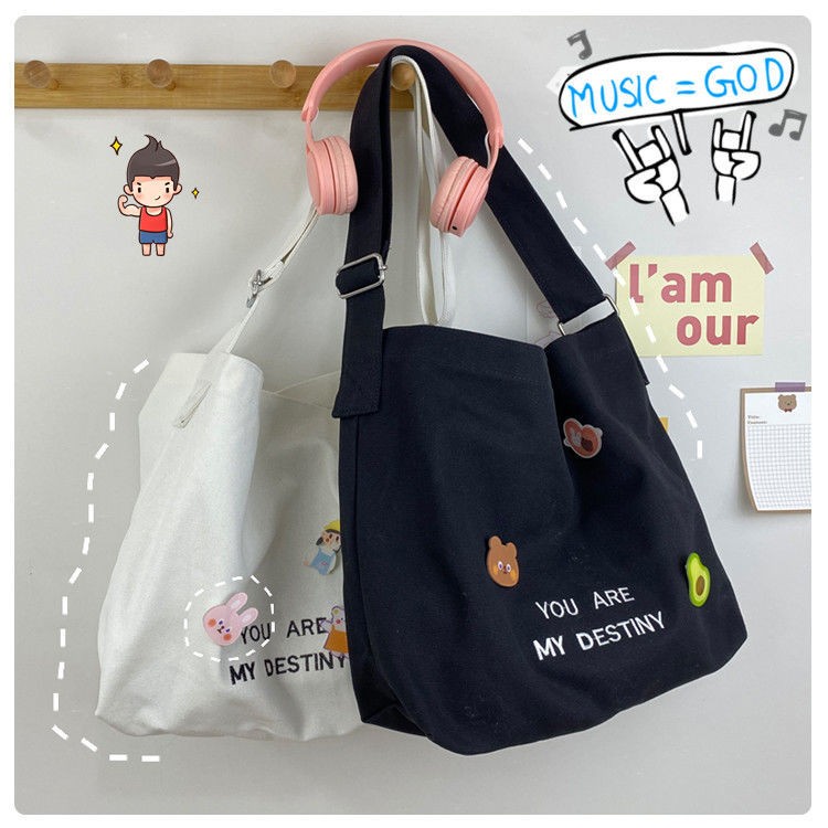 2022 Canvas Bags For Women Shoulder Bag Reusable Shopping Bags Eco Casual Tote Handbag Female Large Capacity Crossbody Bag