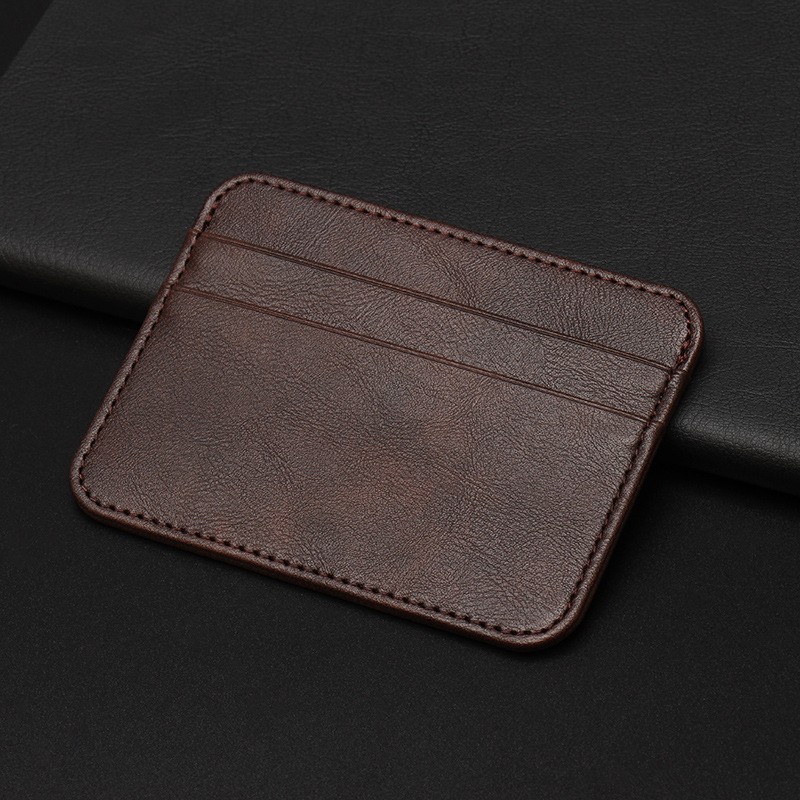 New Thin Mini PU Leather Wallet Slim Bank Credit Card Holder 5 Slots Business Mini ID For Men Women Coin Purse Card Holder